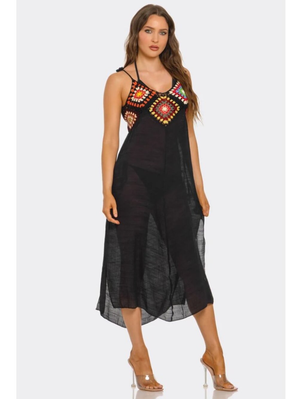 Geo Midi Swim Cover Up Dress